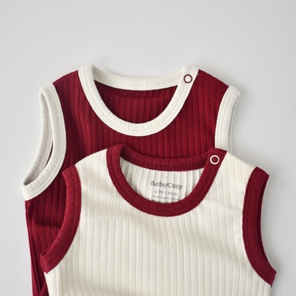 BabyCosy Other - %100 Organic Ribana 2 Pcs Baby Short Sleeve Body Set